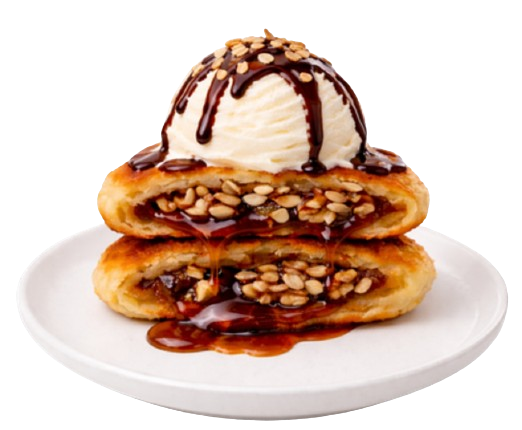 Ice cream hotteok in Da Nang at Mr Lee Korean Food & Drink, Korean pancake with ice cream dessert near My An Beach