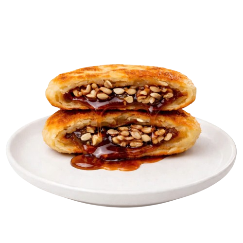 Seed mix hotteok in Da Nang at Mr Lee Korean Food & Drink, Korean sweet pancake with mixed seeds near My An Beach