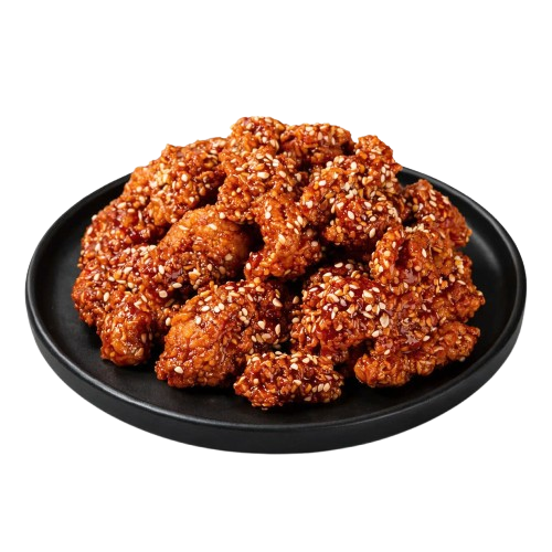 Yangnyeom fried chicken in Da Nang at Mr Lee Korean Food & Drink, Korean sweet and spicy chicken near My An Beach